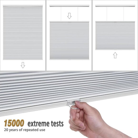 Blackout Cellular Shades Cordless Top Down Bottom Up Blinds 1.5" 44x72 honeycomb - Picture 6 of 9